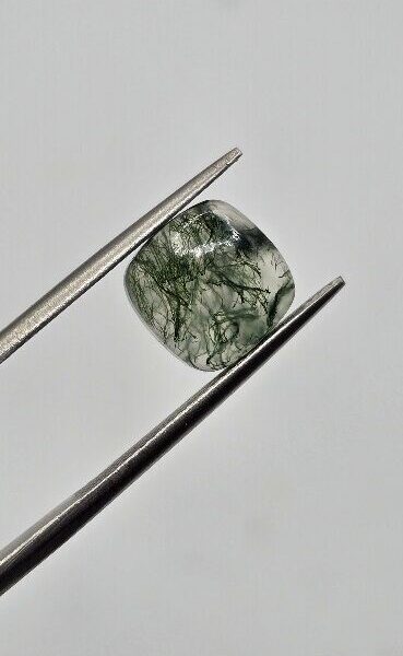 9mm square cushion moss agate cabochon, high quality