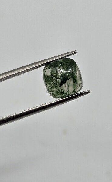 9mm square cushion moss agate cabochon, high quality