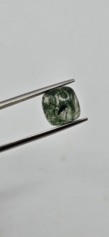 9mm square cushion moss agate cabochon, high quality