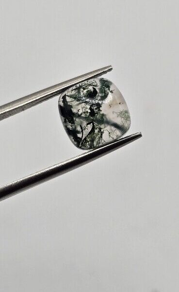9mm square cushion moss agate cabochon, high quality
