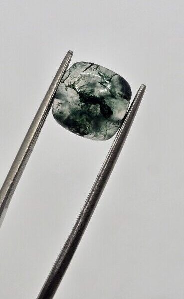 9mm square cushion moss agate cabochon, high quality