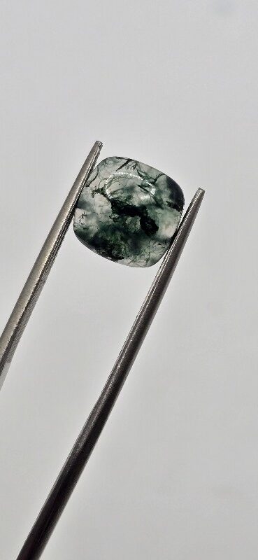 9mm square cushion moss agate cabochon, high quality