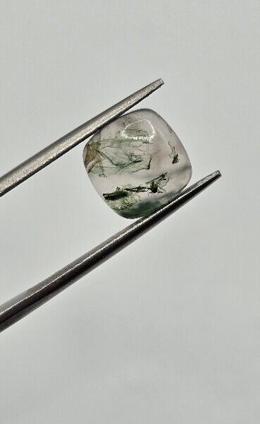9mm square cushion moss agate cabochon, high quality