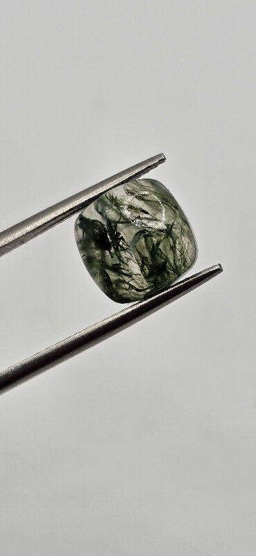 9mm square cushion moss agate cabochon, high quality