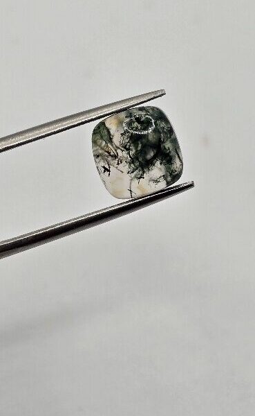 9mm square cushion moss agate cabochon, high quality