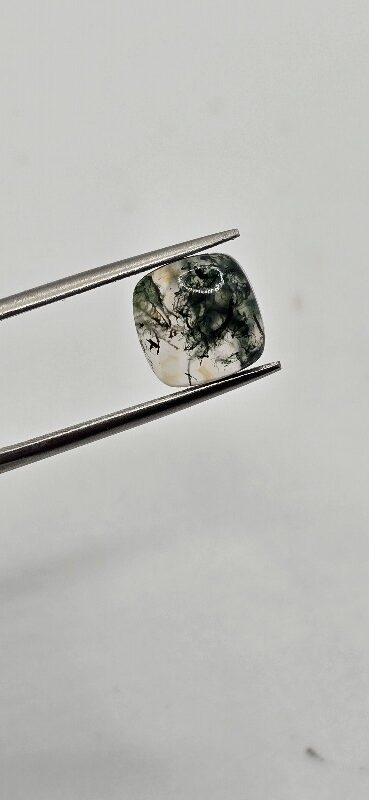 9mm square cushion moss agate cabochon, high quality