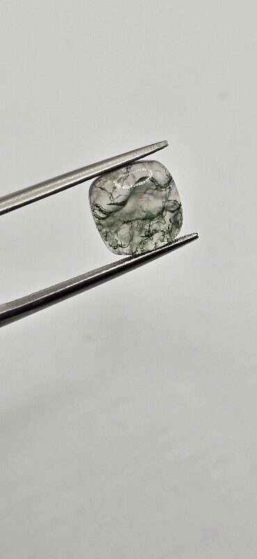 9mm square cushion moss agate cabochon, high quality