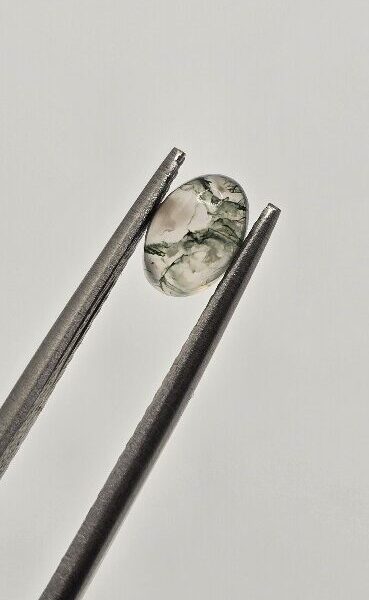 6x4mm oval moss agate cabochon, high quality