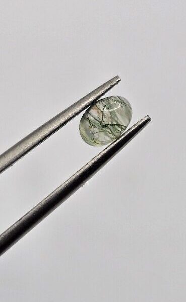6x4mm oval moss agate cabochon, high quality