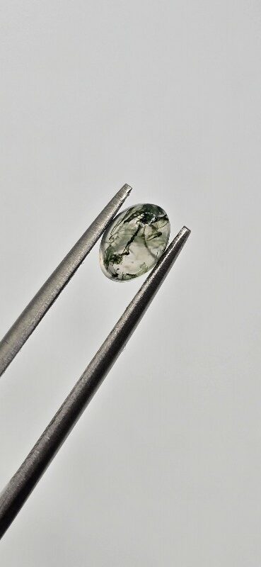 6x4mm oval moss agate cabochon, high quality