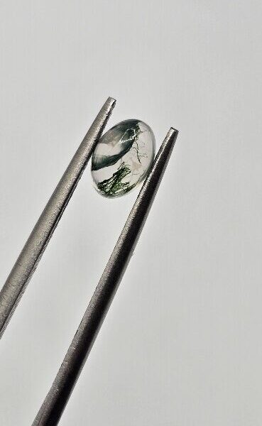 6x4mm oval moss agate cabochon, high quality