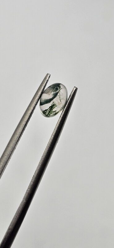 6x4mm oval moss agate cabochon, high quality