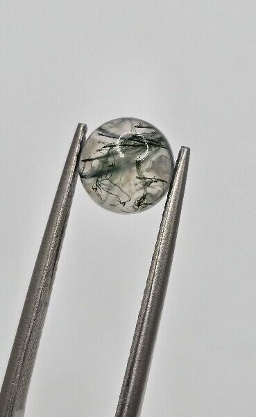 7mm round moss agate cabochon, high quality