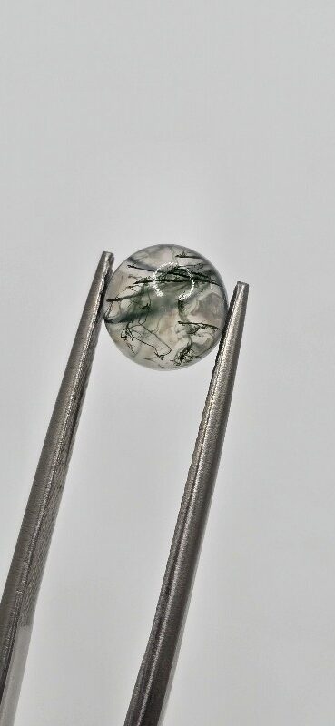 7mm round moss agate cabochon, high quality