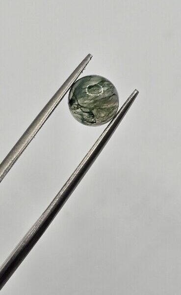 7mm round moss agate cabochon, high quality