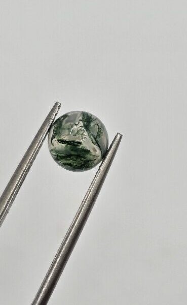 7mm round moss agate cabochon, high quality