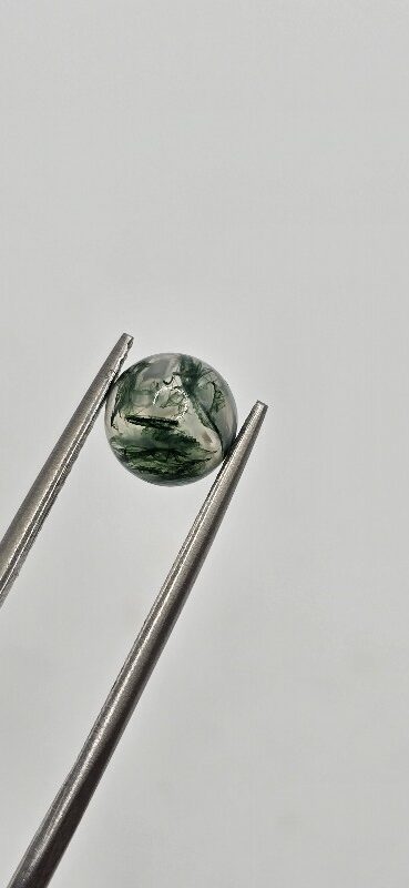 7mm round moss agate cabochon, high quality