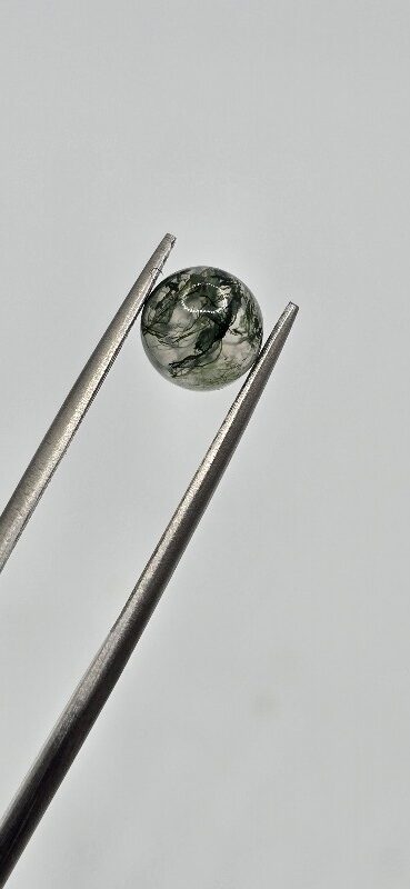 7mm round moss agate cabochon, high quality
