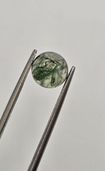 7mm round moss agate cabochon, high quality