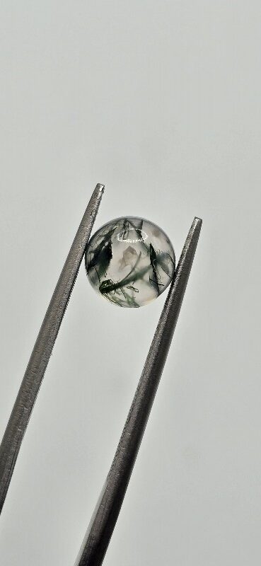 7mm round moss agate cabochon, high quality