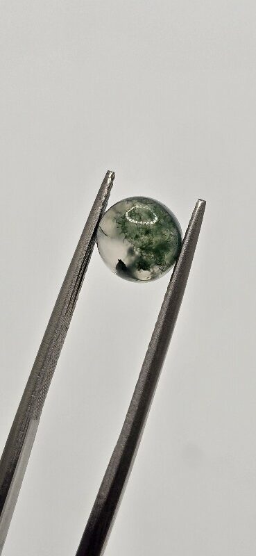 7mm round moss agate cabochon, high quality
