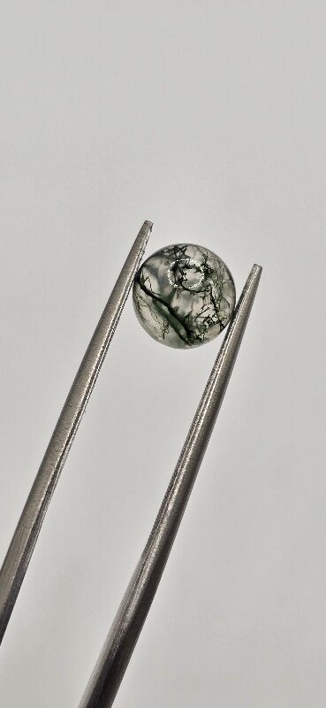 7mm round moss agate cabochon, high quality