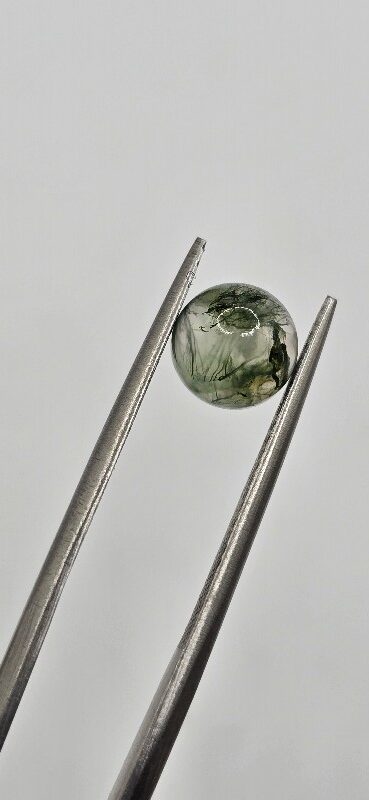 7mm round moss agate cabochon, high quality
