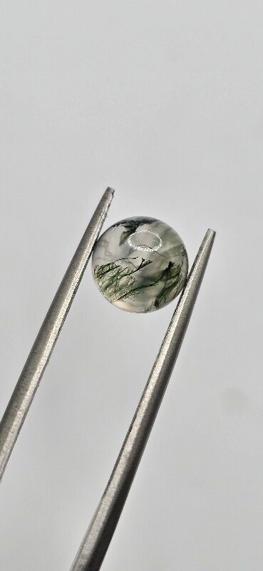 7mm round moss agate cabochon, high quality