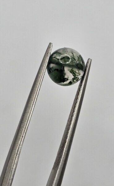 7mm round moss agate cabochon, high quality