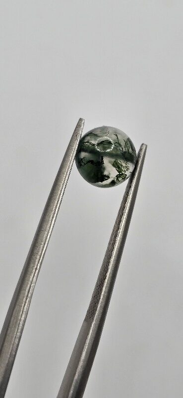 7mm round moss agate cabochon, high quality