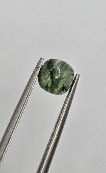 6mm square cushion moss agate cabochon, high quality