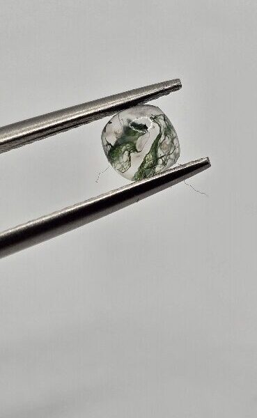 5mm square cushion moss agate cabochon, high quality