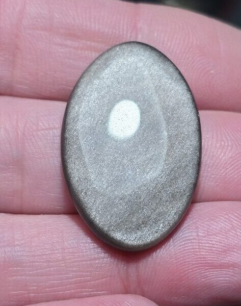 33x21mm silver sheen obsidian cabochon