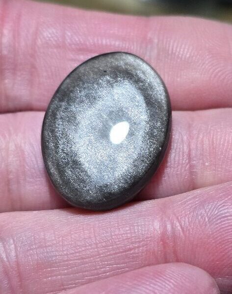 26x20mm silver sheen obsidian cabochon