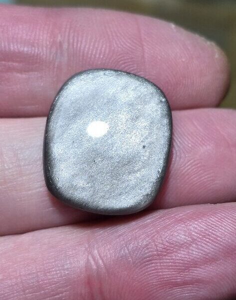 21x19mm silver sheen obsidian cabochon