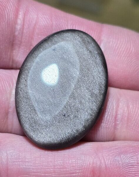 32x23mm silver sheen obsidian cabochon