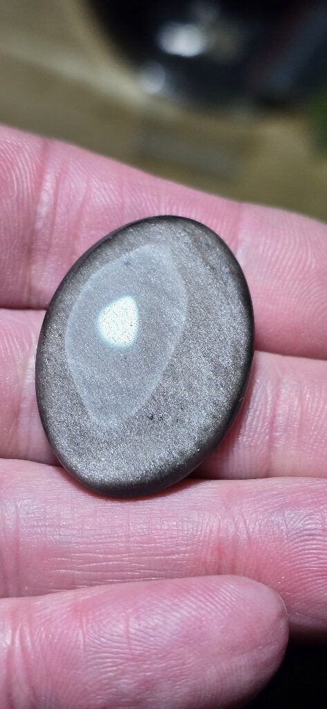32x23mm silver sheen obsidian cabochon