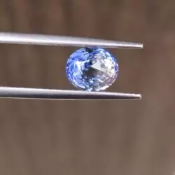 Your precious gems 6.84x5.84x4.86mm oval bicolour pharaoh's eye sapphire facet