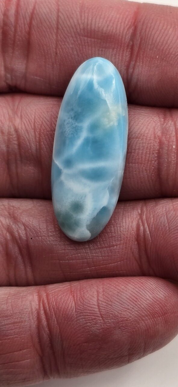 32x13mm AAA-grade larimar cabochon