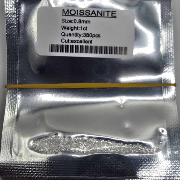1ct parcel of 0.8mm bright white moissanite melee facets