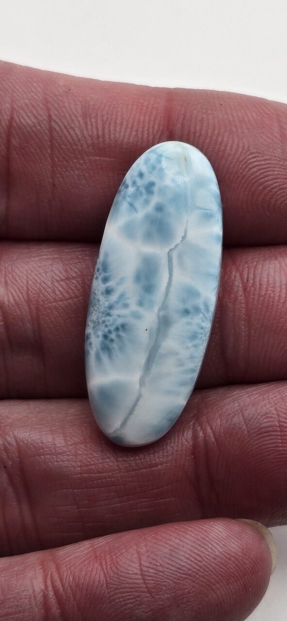 36x14mm AAA-grade larimar cabochon