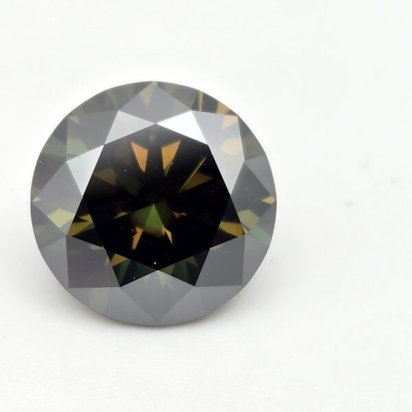 11mm round-cut green/yellow moissanite facet - budget line