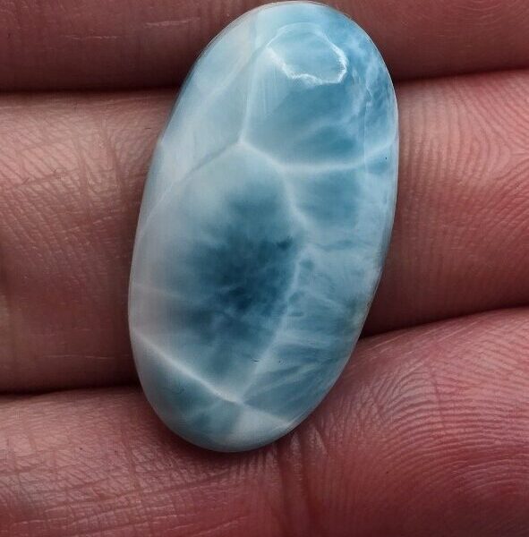 28x15mm AAA-grade larimar cabochon