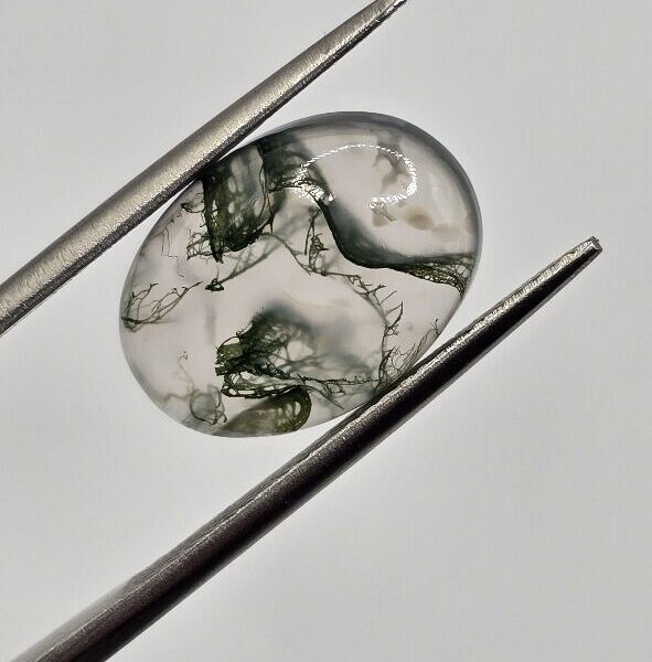 14x10mm oval moss agate cabochon, high quality