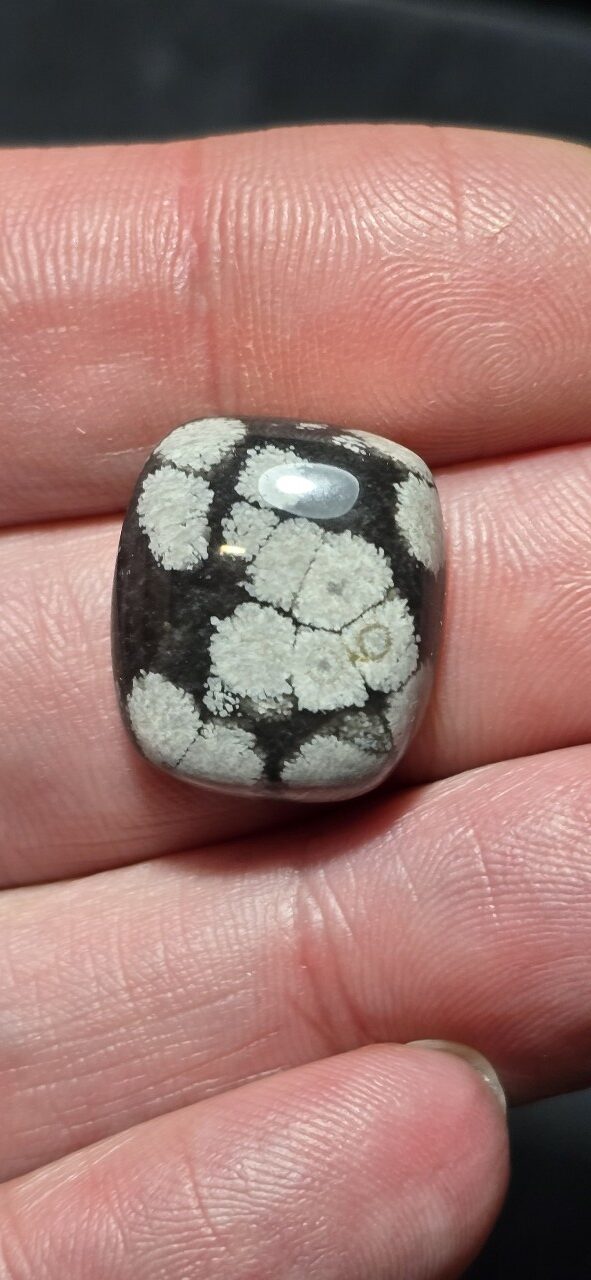 19x16mm snowflake obsidian cabochon