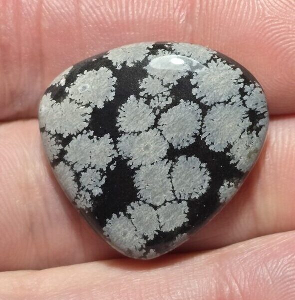 28x27mm snowflake obsidian cabochon