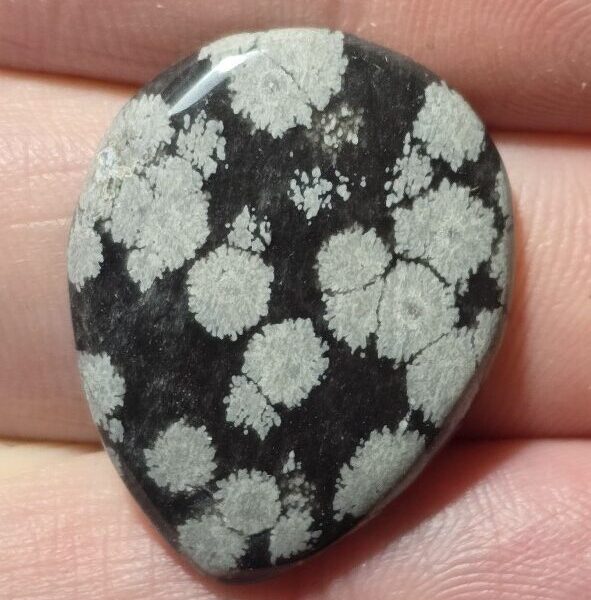 28x22mm snowflake obsidian cabochon