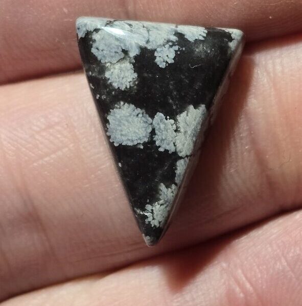 20x15mm snowflake obsidian cabochon