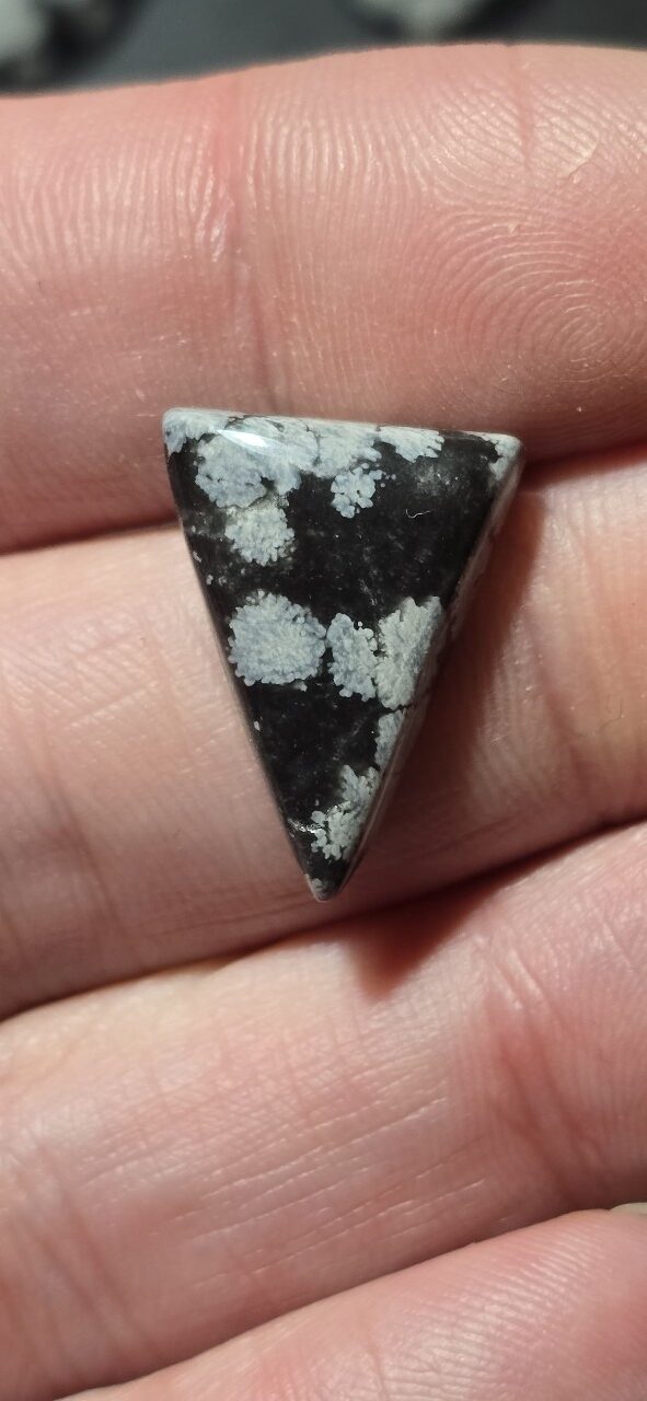 20x15mm snowflake obsidian cabochon