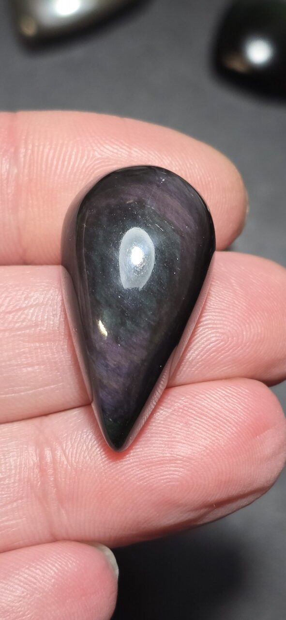 33x18mm rainbow obsidian cabochon